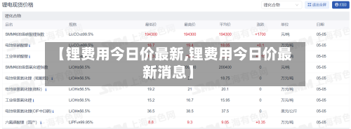 【锂费用今日价最新,锂费用今日价最新消息】-第1张图片