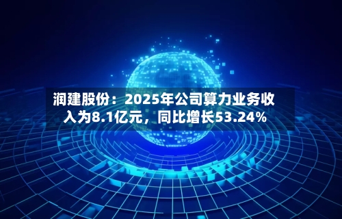润建股份：2025年公司算力业务收入为8.1亿元	，同比增长53.24%-第2张图片
