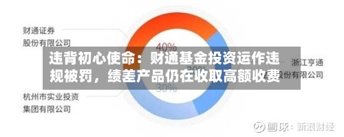 违背初心使命：财通基金投资运作违规被罚，绩差产品仍在收取高额收费-第1张图片