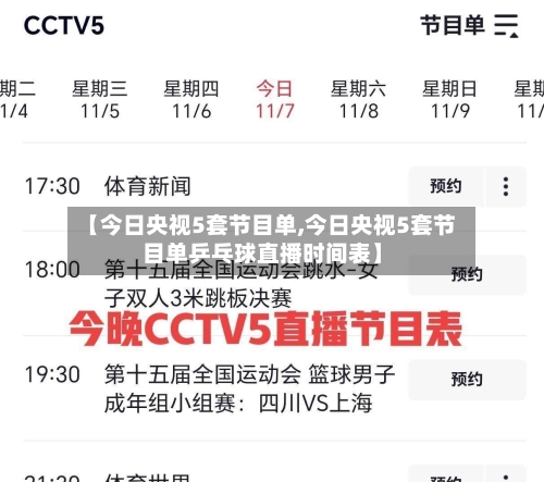 【今日央视5套节目单,今日央视5套节目单乒乓球直播时间表】-第3张图片