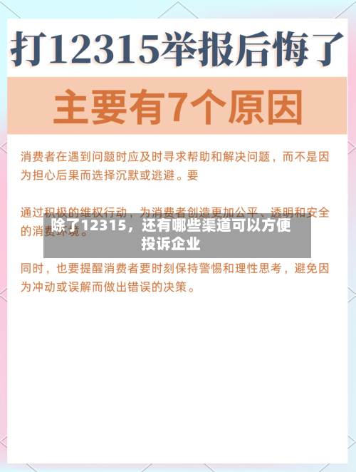 除了12315，还有哪些渠道可以方便投诉企业-第3张图片