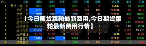 【今日期货菜粕最新费用,今日期货菜粕最新费用行情】-第3张图片