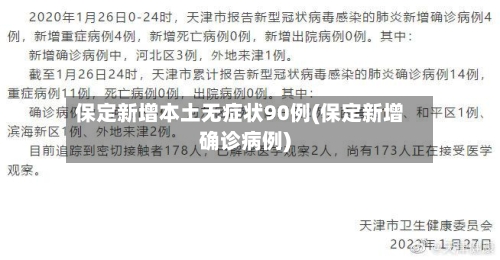 保定新增本土无症状90例(保定新增确诊病例)-第1张图片