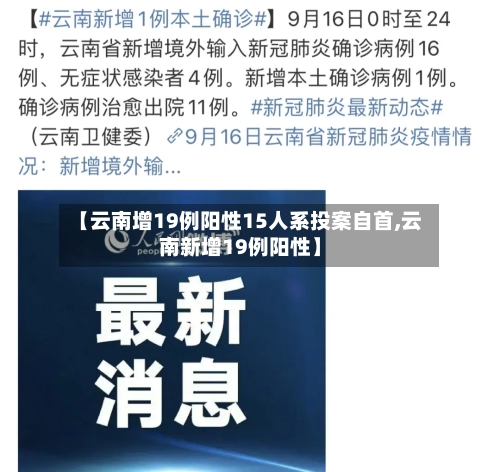 【云南增19例阳性15人系投案自首,云南新增19例阳性】-第1张图片