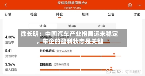 徐长明：中国汽车产业格局远未稳定	，车企的盈利状态是关键-第1张图片