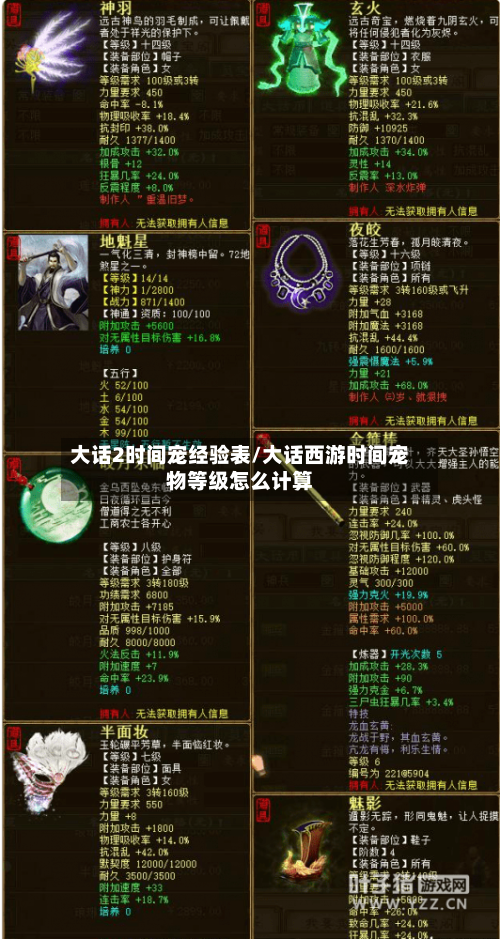 大话2时间宠经验表/大话西游时间宠物等级怎么计算-第1张图片