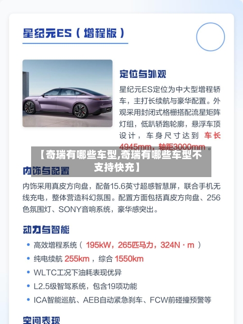 【奇瑞有哪些车型,奇瑞有哪些车型不支持快充】-第1张图片