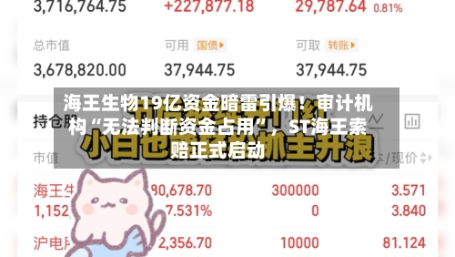 海王生物19亿资金暗雷引爆！审计机构“无法判断资金占用”，ST海王索赔正式启动-第2张图片