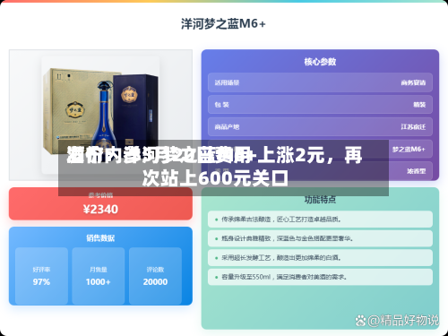 酒价内参5月20日费用发布：洋河梦之蓝M6+上涨2元	，再次站上600元关口-第3张图片
