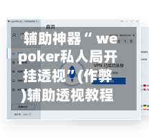 辅助神器“ wepoker私人局开挂透视”(作弊)辅助透视教程-第1张图片