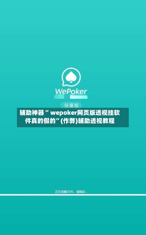 辅助神器“ wepoker网页版透视挂软件真的假的”(作弊)辅助透视教程-第2张图片