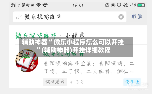 辅助神器“ 微乐小程序怎么可以开挂 ”(辅助神器)开挂详细教程-第2张图片