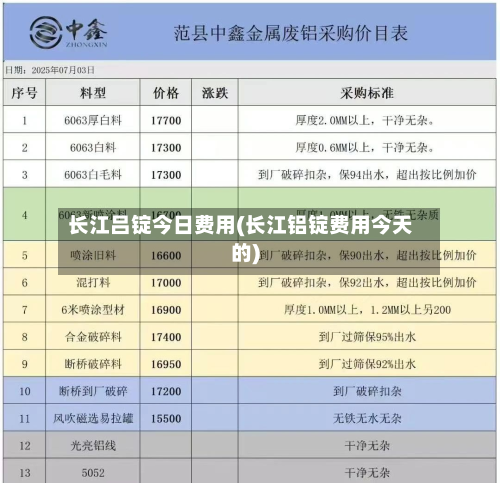 长江吕锭今日费用(长江铝锭费用今天的)-第2张图片