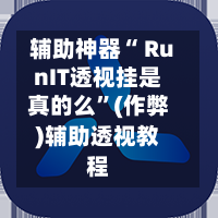 辅助神器“ RunIT透视挂是真的么”(作弊)辅助透视教程-第1张图片