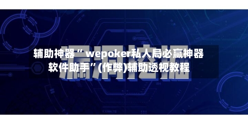 辅助神器“ wepoker私人局必赢神器软件助手”(作弊)辅助透视教程-第2张图片