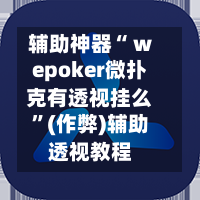 辅助神器“ wepoker微扑克有透视挂么	”(作弊)辅助透视教程-第1张图片