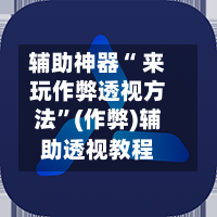 辅助神器“ 来玩作弊透视方法”(作弊)辅助透视教程-第1张图片
